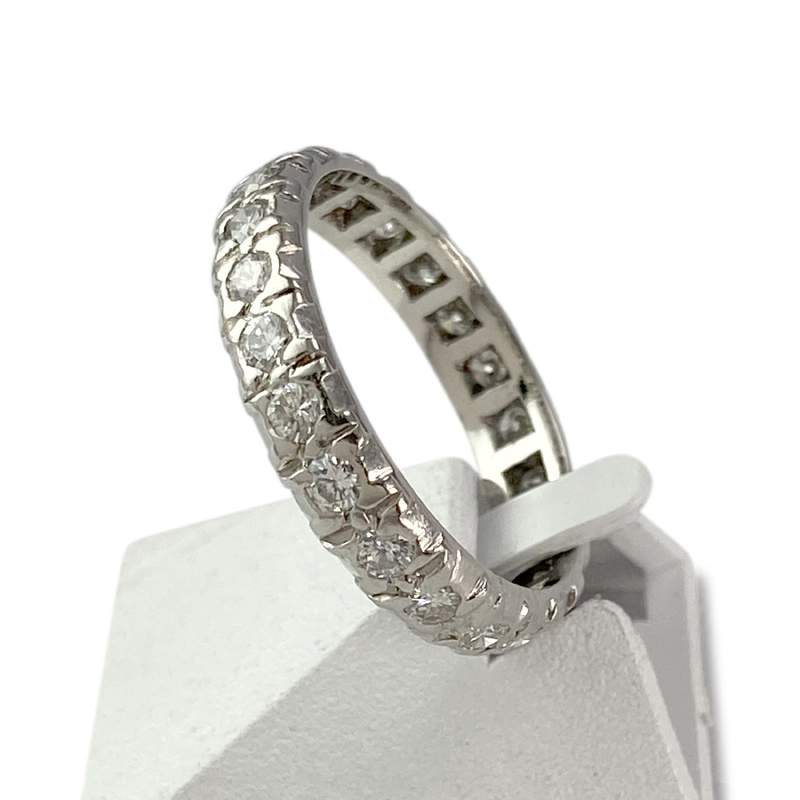 Bague d'occasion tour complet platine 950 diamants - vue 2