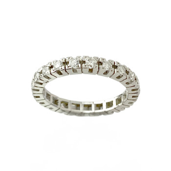 Tweedehands ring vol rond 750 witgouden diamanten