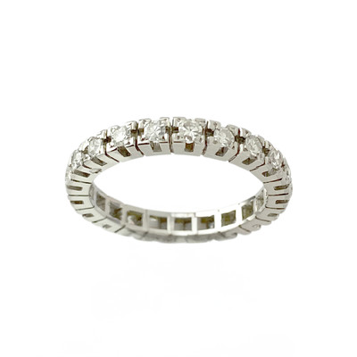 Bague d'occasion tour complet or 750 blanc diamants - vue 1