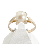 Bague d'occasion or 750 jaune perle de culture - vue 1