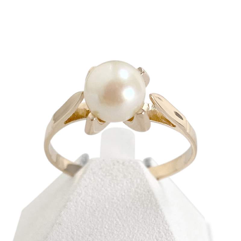 Bague d'occasion or 750 jaune perle de culture - vue 1