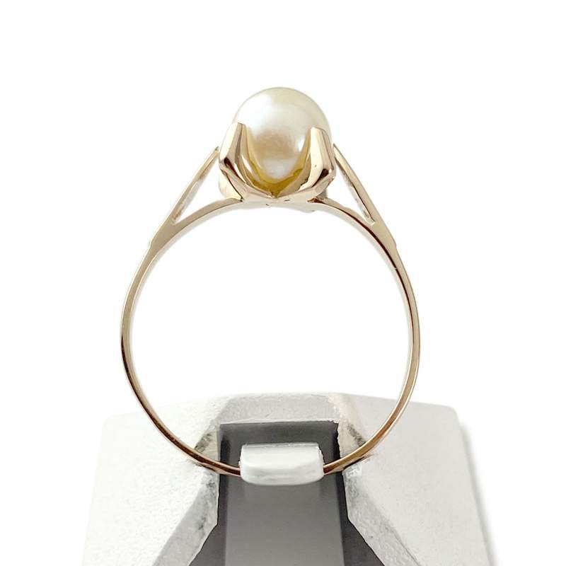 Bague d'occasion or 750 jaune perle de culture - vue 3