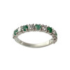 Bague d'occasion demi tour or 750 blanc diamants émeraudes - vue V1