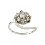 Pre-owned 750 white gold ring with synthetic spinels - view 1