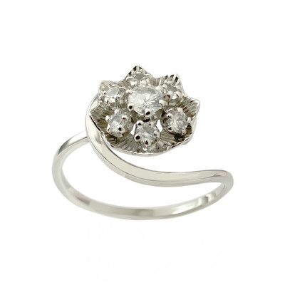Pre-owned 750 white gold ring with synthetic spinels - view 1