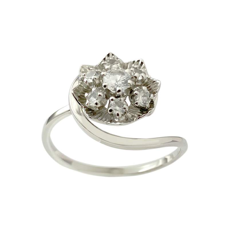 Tweedehands ring van 750 witgoud met synthetische spinellen - afbeelding 1