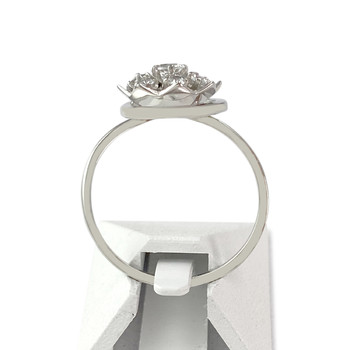 Second-hand gold 750 white synthetic spinel ring