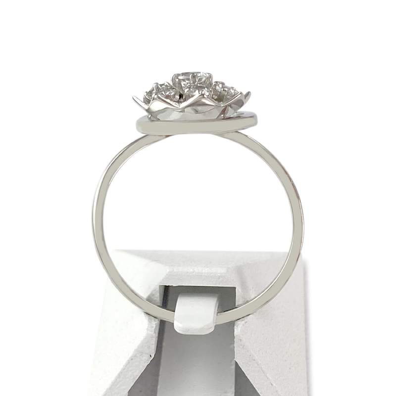 Tweedehands goud 750 wit synthetische spinels ring - bekijk 3