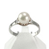 Bague d'occasion or 750 blanc perle de culture - vue V1