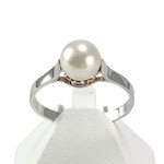 Bague d'occasion or 750 blanc perle de culture - vue 1