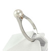 Bague d'occasion or 750 blanc perle de culture - vue V2