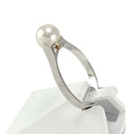 Bague d'occasion or 750 blanc perle de culture - vue 2
