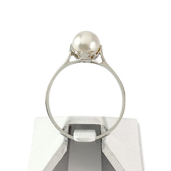 Bague d'occasion or 750 blanc perle de culture