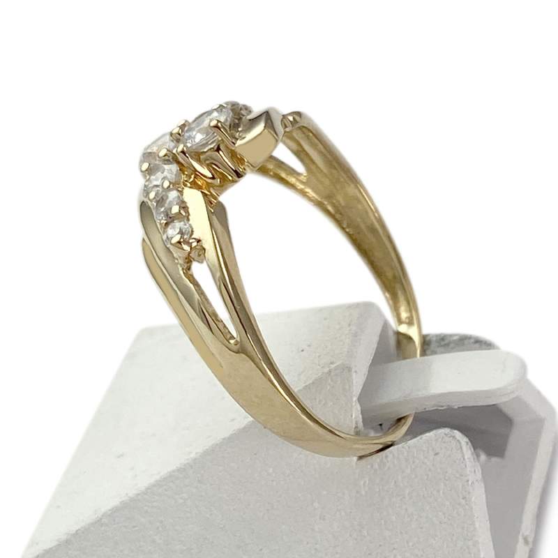 Bague d'occasion or 750 jaune zirconias - vue 2