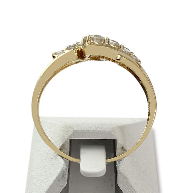 Bague d'occasion or 750 jaune zirconias - vue 3