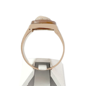 Second-hand gold 750 yellow cameo sardonyx ring