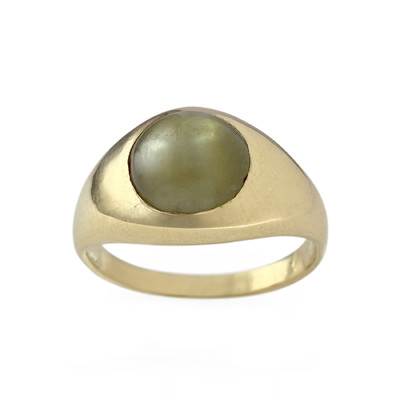 Second-hand gold 750 yellow chrysoberyl cat's eye ring