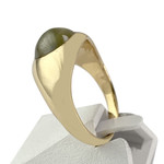 Pre-owned 750 yellow gold ring with cat's eye chrysoberyl - view 2