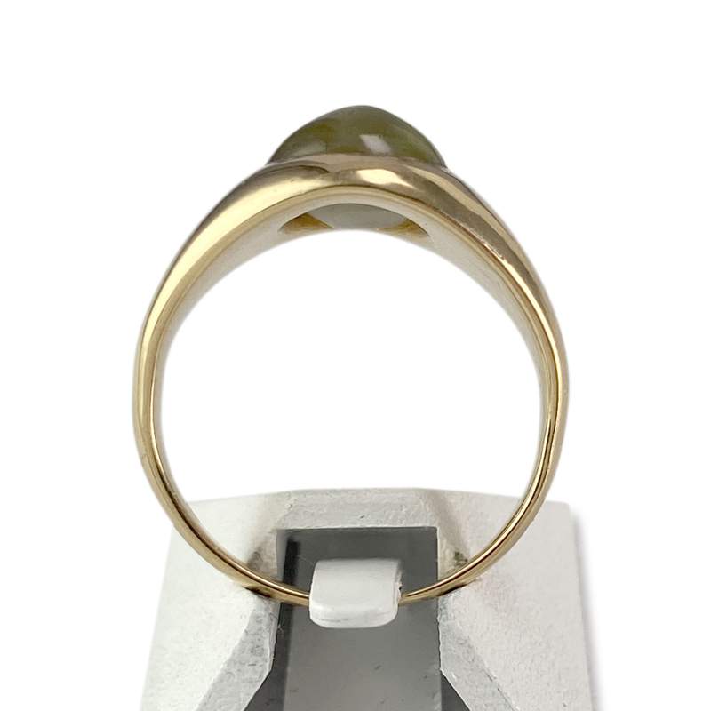 Bague d'occasion or 750 jaune chrysobéryl oeil de chat - vue 3