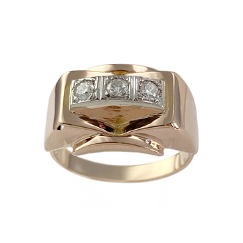 Second-hand ring 750 yellow gold 2tons diamonds