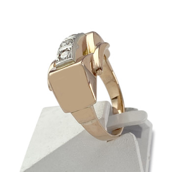 Second-hand ring 750 yellow gold 2tons diamonds