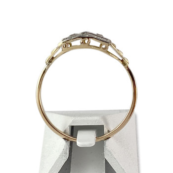 Second hand ring gold 750 2 tone diamonds