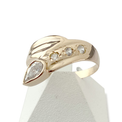 Bague d'occasion or 750 rose pierres synthétiques - vue 1