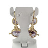 Boucles d'oreilles d'occasion or 750 jaune améthystes perles fines - vue V3