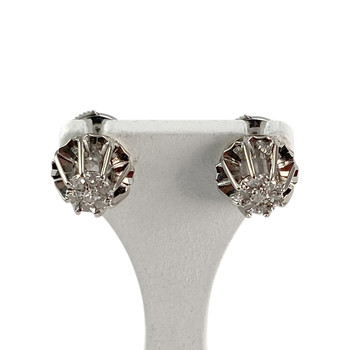 Tweedehands oorbellen in 750 witgoud met diamanten