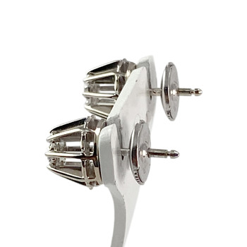 Tweedehands oorbellen in 750 witgoud met diamanten