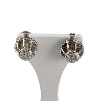 Tweedehands oorbellen in 750 witgoud met diamanten