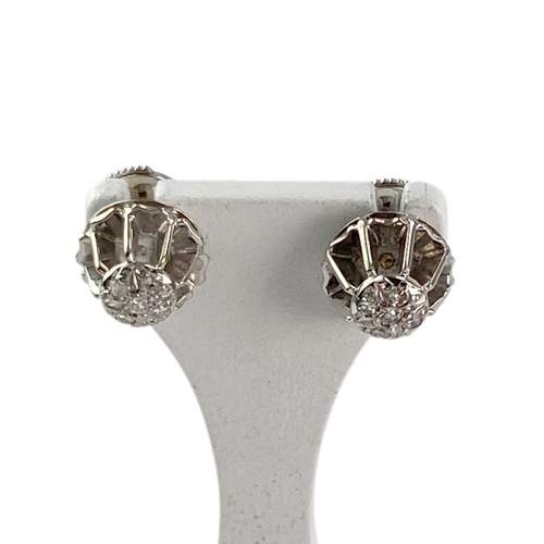 Second hand earrings gold 750 white diamonds
