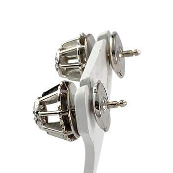 Tweedehands oorbellen in 750 witgoud met diamanten