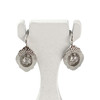 Boucles d'oreilles d'occasion or 750 blanc pierres imitations - vue V1