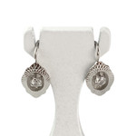 Boucles d'oreilles d'occasion or 750 blanc pierres imitations - vue 1
