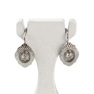 Boucles d'oreilles d'occasion or 750 blanc pierres imitations