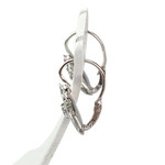 Boucles d'oreilles d'occasion or 750 blanc pierres imitations - vue 2