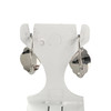 Boucles d'oreilles d'occasion or 750 blanc pierres imitations - vue V3
