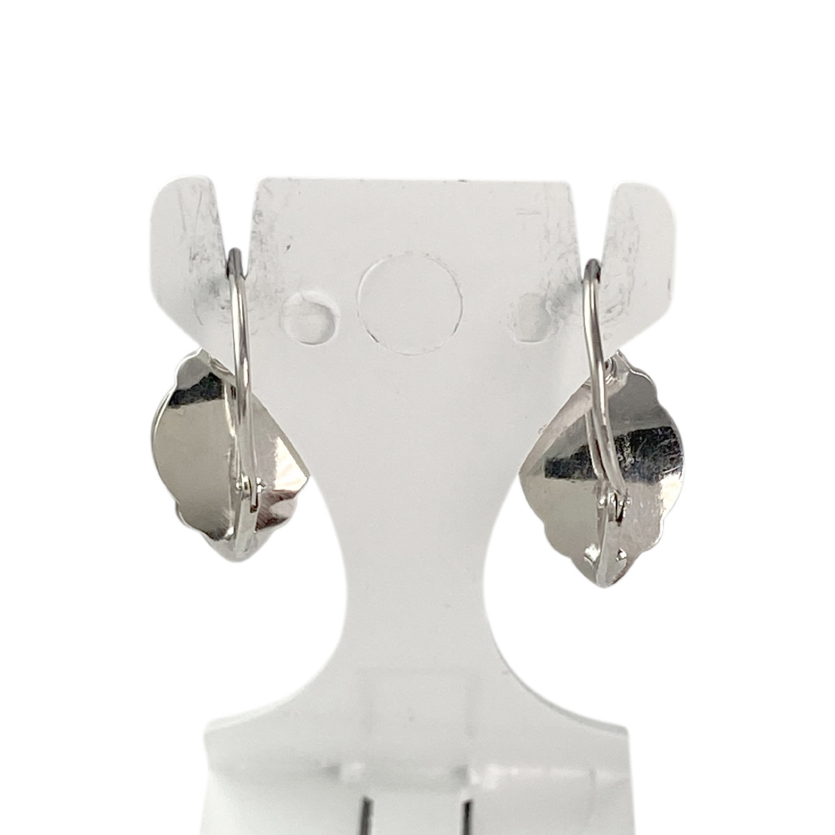 Boucles d'oreilles d'occasion or 750 blanc pierres imitations - vue 3