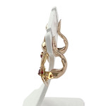 Boucles d'oreilles d'occasion or 750 jaune pierres rouges synthétiques - vue 2