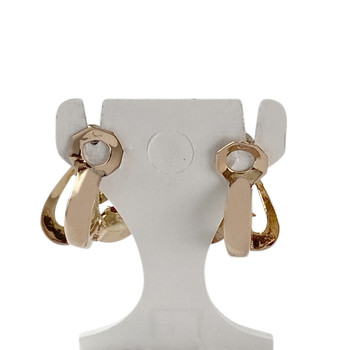 Second-hand earrings gold 750 yellow synthetic red stones