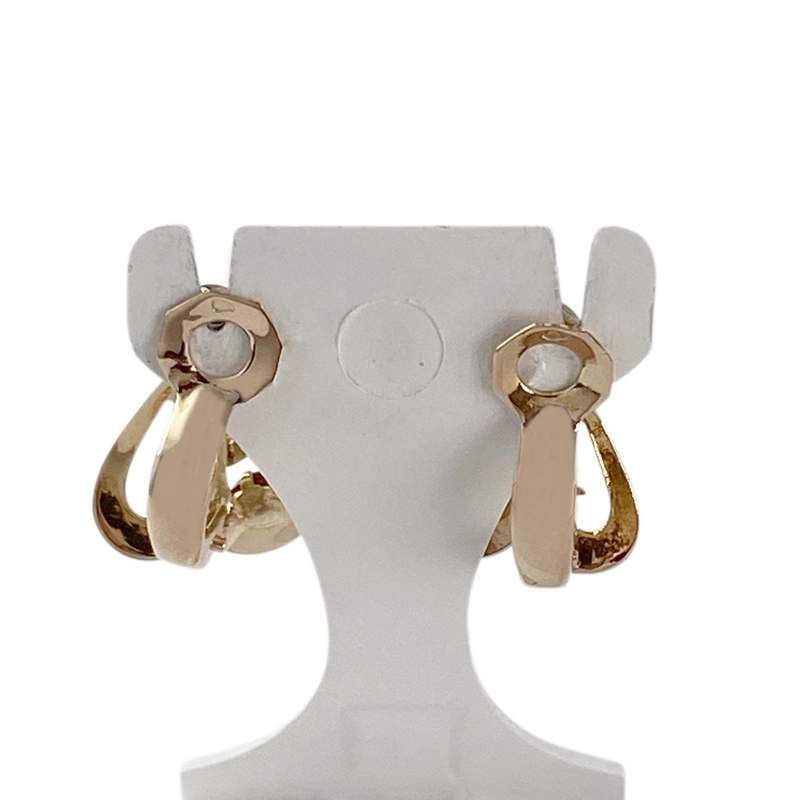 Boucles d'oreilles d'occasion or 750 jaune pierres rouges synthétiques - vue 3