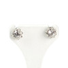 Boucles d'oreilles d'occasion or 750 blanc pierres blanches - vue V1