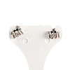 Boucles d'oreilles d'occasion or 750 blanc pierres blanches - vue V3