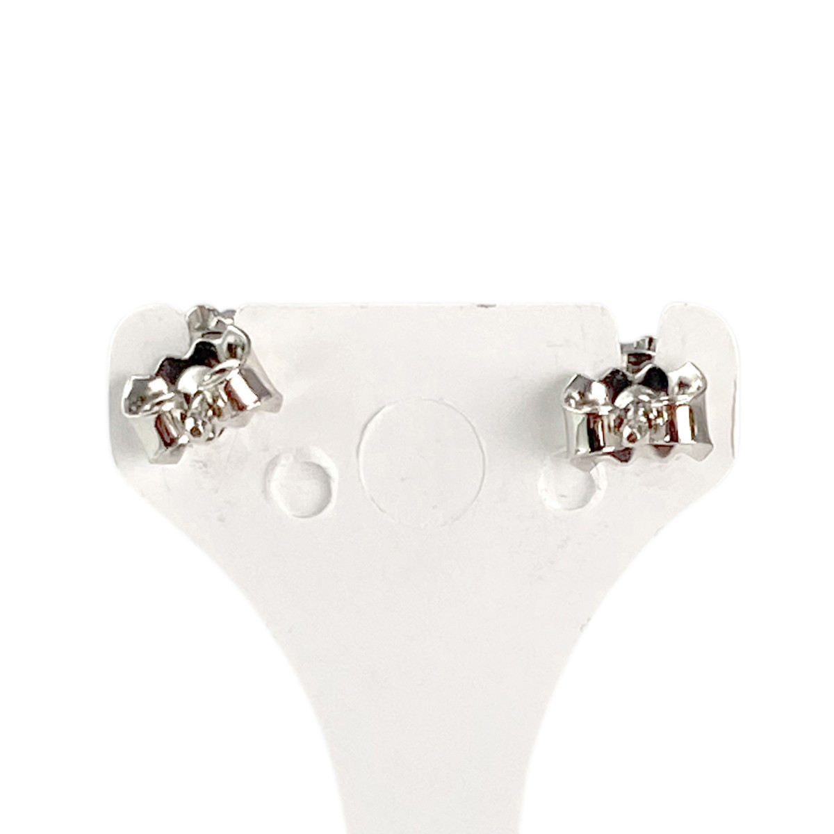 Boucles d'oreilles d'occasion or 750 blanc pierres blanches - vue 3