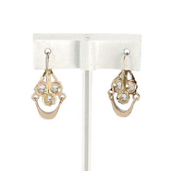 Second-hand earrings 750 gold yellow synthetic spinels