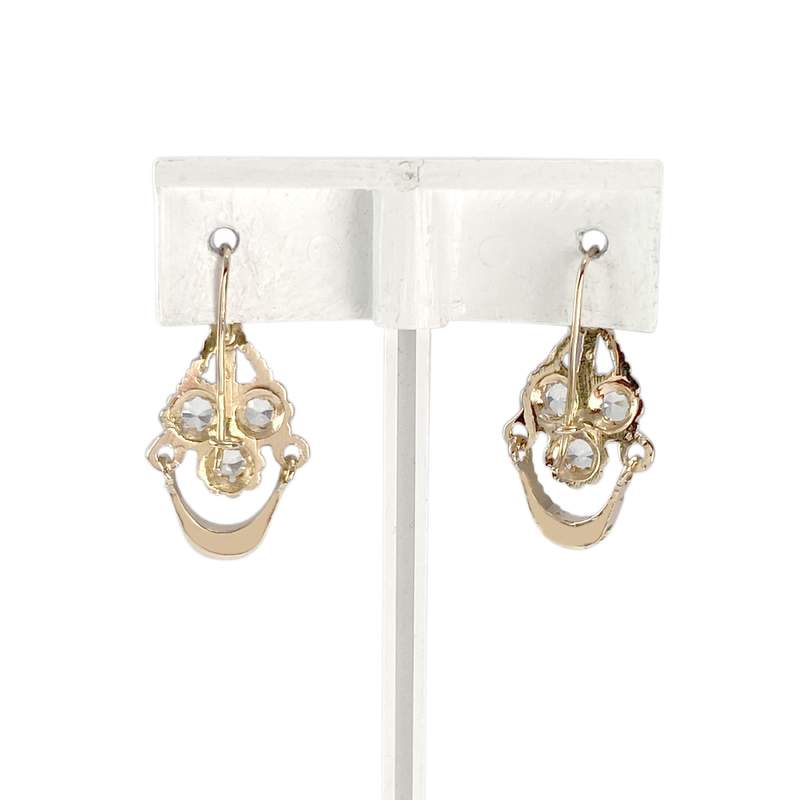 Boucles d'oreilles d'occasion or 750 jaune spinelles synthétiques - vue 3