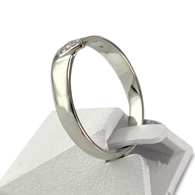 Bague d'occasion or 750 blanc diamants - vue 2