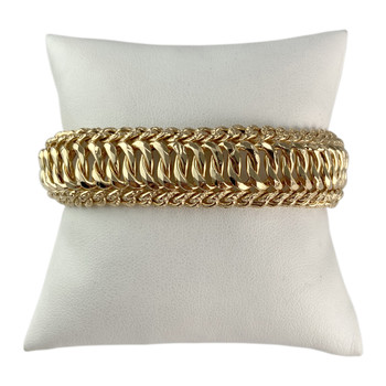 Bracelet d'occasion or 750 jaune maille américaine 19 cm