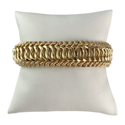 Bracelet d'occasion or 750 jaune maille américaine 19 cm